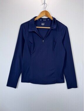 hind Golf Women's Long Sleeve Navy Blue Quarter Zip Pullover Size M